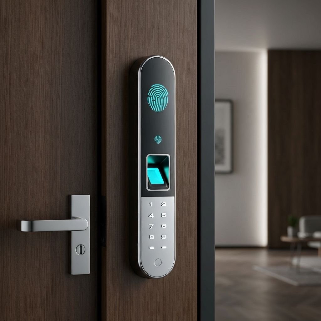 Cerradura digital Clave Hogar instalada en puerta moderna